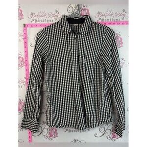 twik button up shirt long sleeve Black and White Gingham Button-Down Shirt